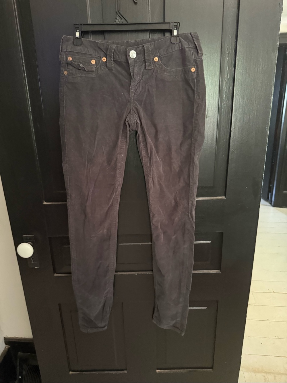 True Religion Women's Skinny Jeans in Charcoal Gray